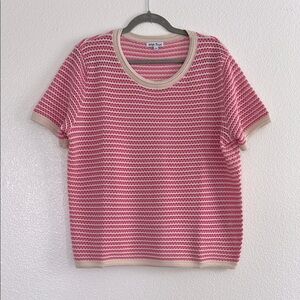 Tan and pink knit top, size 3X